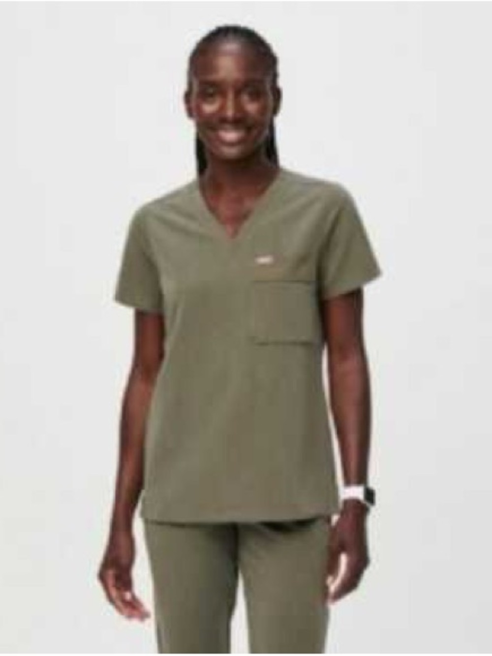 Figs Heather Olive Scrub Top - Catarina
